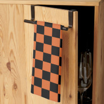 Black and Orange Halloween Chequerboard 
