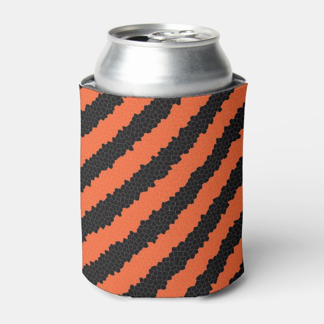 Black and Orange Halloween Themed Can Cooler (Can Front)