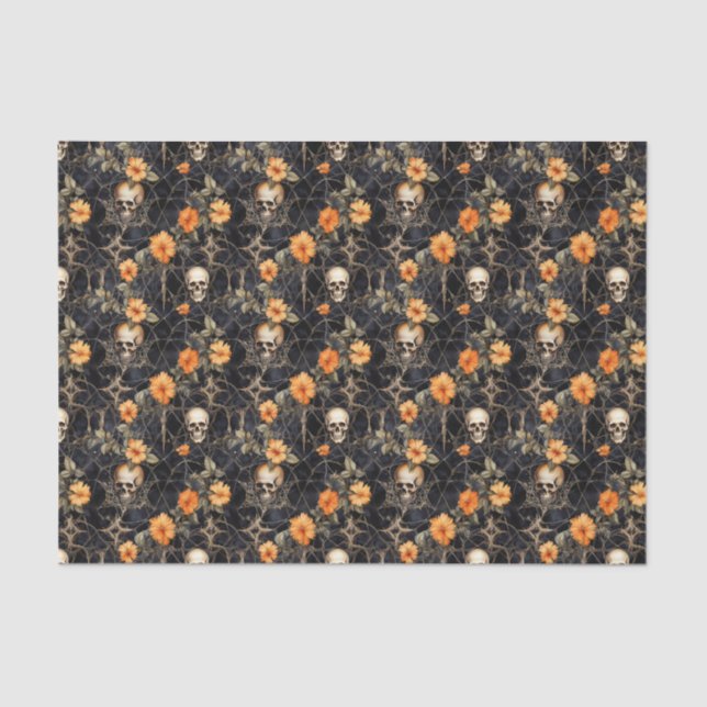 Black And Orange Halloween Tissue Paper (Front)
