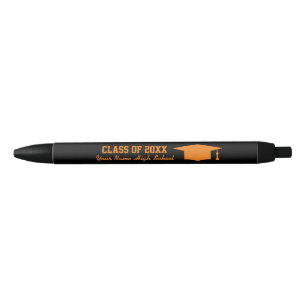 Black and orange high school graduation gift black ink pen