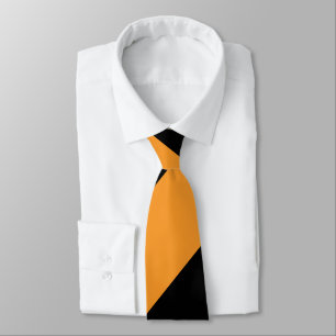 Black and Orange II Broad Regimental Stripe Tie