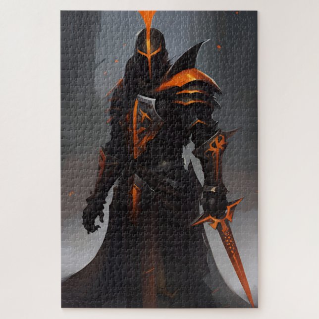 black and orange knight puzzle (Vertical)