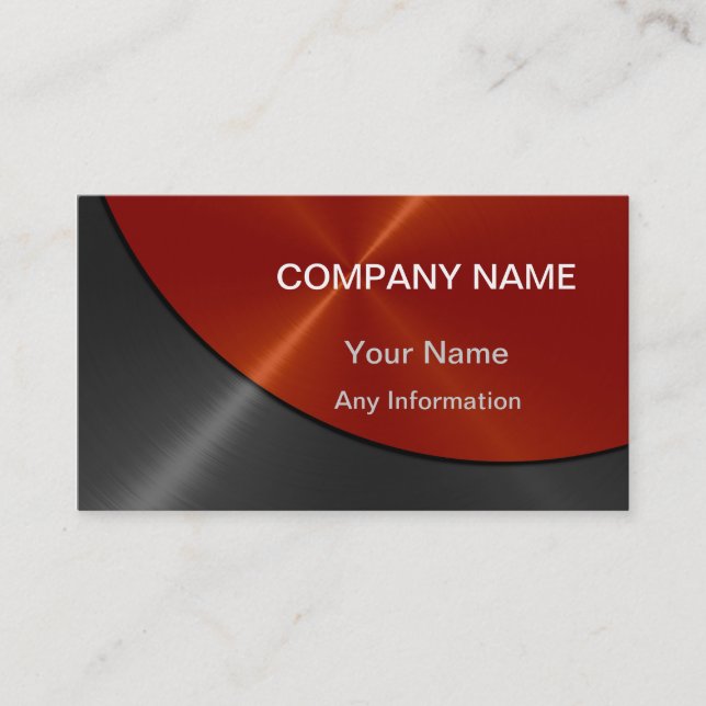 Black and Orange Luxury Metallic 3 Business Card (Front)
