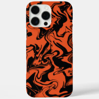black and orange marble