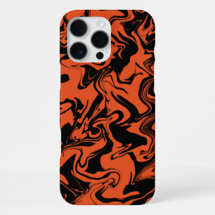 black and orange marble iPhone 16 pro max case