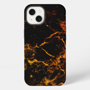 Black and Orange Molten Lava Abstract Phone Case