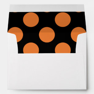 Black and Orange Polka Dots Envelope