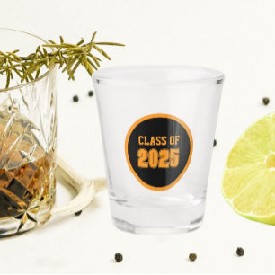 Black and Orange School Colours Class Year Shot Glass