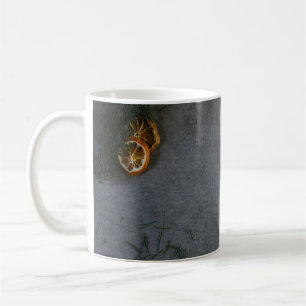 BLACK AND ORANGE STRIPED FLAG COFFEE MUG