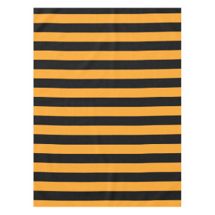 Black and orange stripes pattern tablecloth