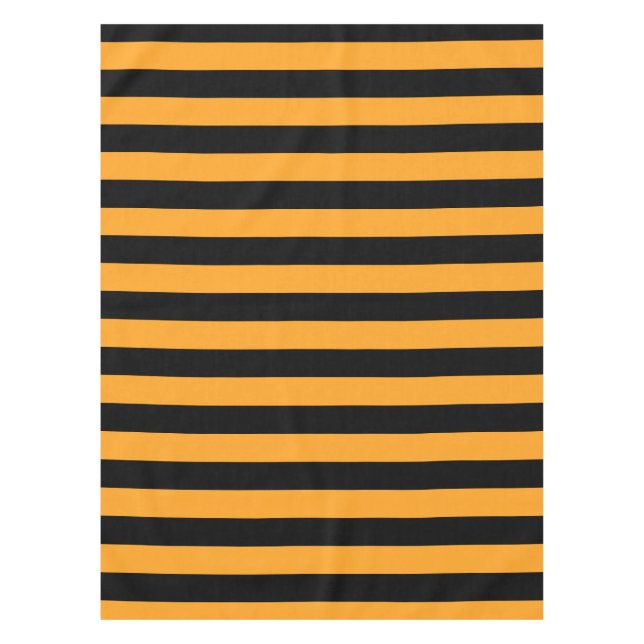 Black and orange stripes pattern tablecloth (Front)