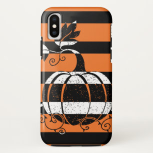 Black and orange stripes with pumpkin Case-Mate iPhone case