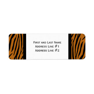 Black and Orange Tiger Stripes Address Label