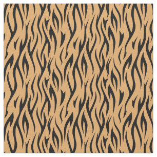 Black and Orange Tiger Stripes Fabric