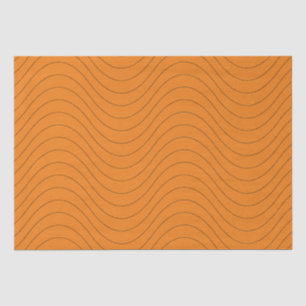Black And Orange Wave Pattern Tissue Paper