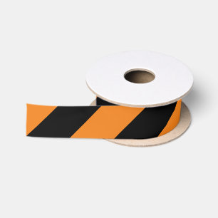 Black and Orange Wide Stripe Satin Ribbon