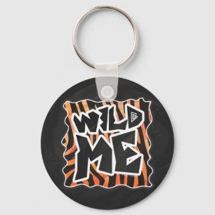Black and Orange Wild Me Zebra Keychain