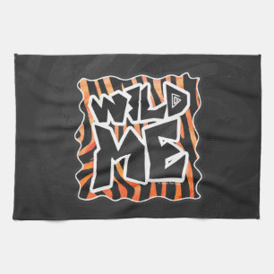 Black and Orange Wild Me Zebra Kitchen Towel