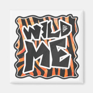 Black and Orange Wild Me Zebra Magnet