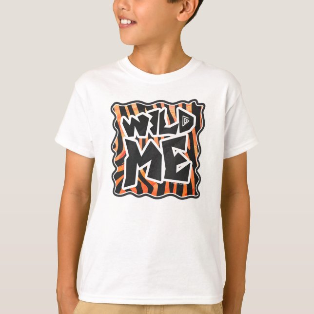 Black and Orange Wild Me Zebra T-Shirt (Front)