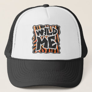 Black and Orange Wild Me Zebra Trucker Hat