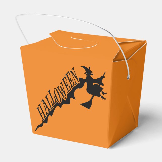 Black and Orange Witch Halloween Goodie Box (Back Side)