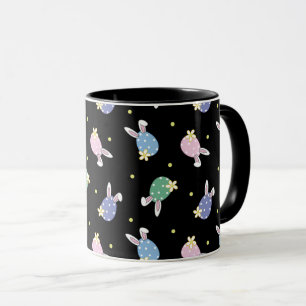Black and Pastel Easter Egg Pattern Mug