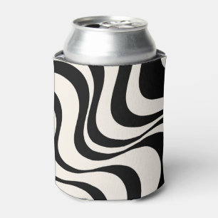 Black and pastel modern retro waves design can cooler