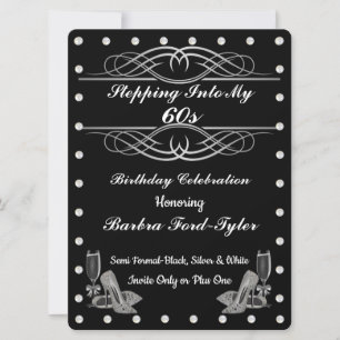 black and pearls invitation