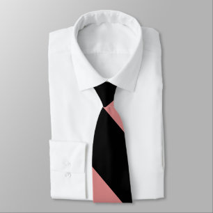 Black and Pink Broad University Stripe Tie