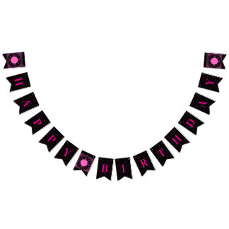 Black and Pink Bunting Flags