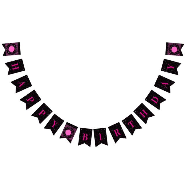 Black and Pink Bunting Flags (All)