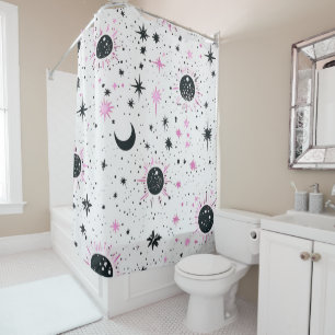 Black and Pink Celestial Sun Moon Stars