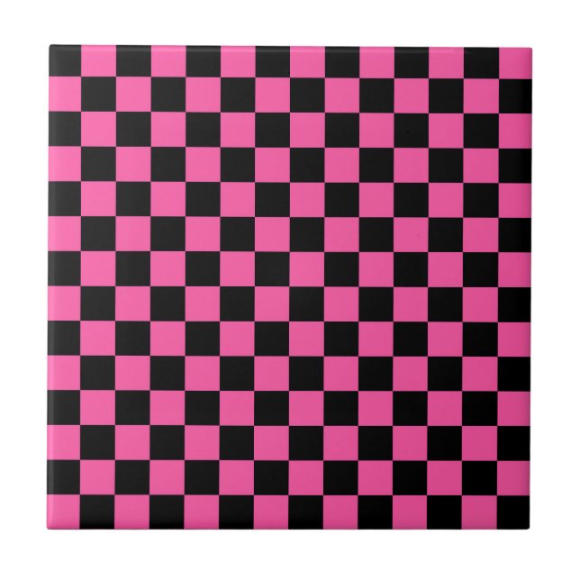 Black and pink checkerboard pattern tile (Front)