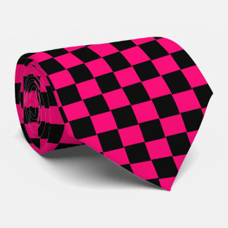 Black and Pink Chequered Tie