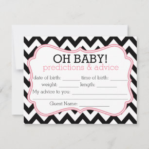 Black and Pink Chevron Predictions & Advice Card