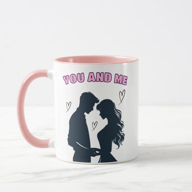 Black and Pink Coffee Valentine Mug (Left)