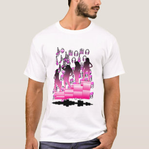 Black and Pink Colorful Design T-Shirt