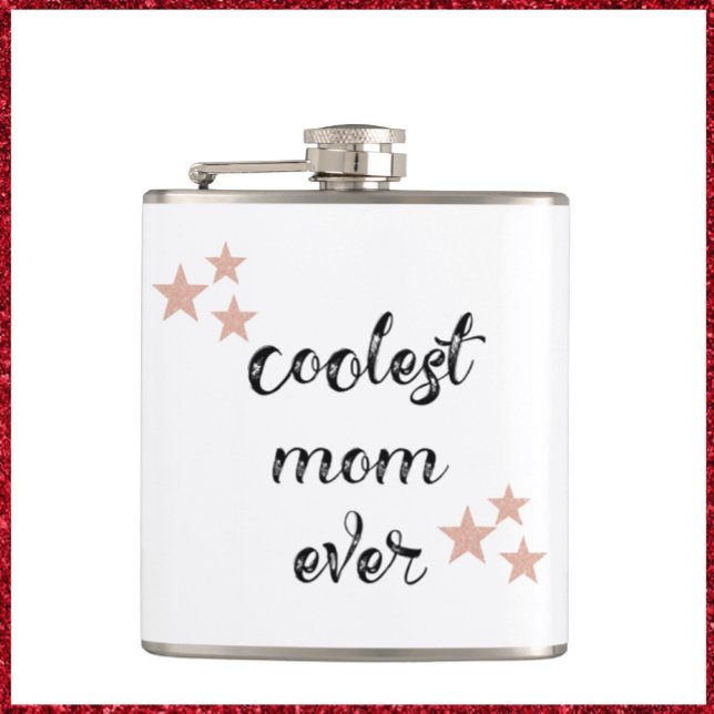 Black and Pink Coolest Mom Ever Hip Flask (Creator Uploaded)