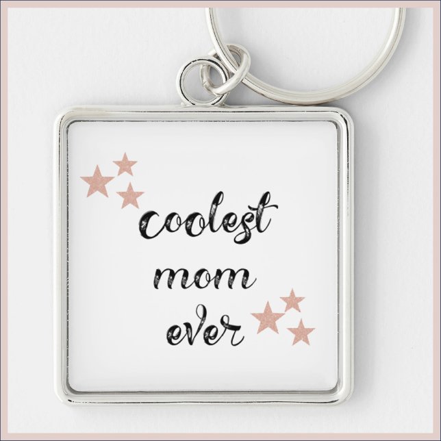 Black and Pink Coolest Mom Ever Keychain (Creator Uploaded)