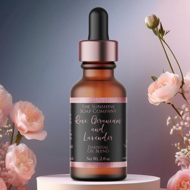 Black and Pink Cosmetics Dropper Bottle Label (Creator Uploaded)