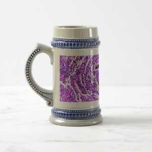 BLACK AND PINK CROSS WITH PURPLE BACKGROUND BEER STEIN