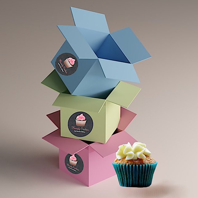 Black and Pink Cupcake Bakery Sticker (Creator Uploaded)