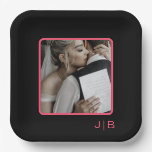  Black, and pink customizable  Paper Plate