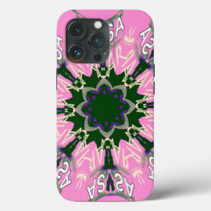 Black and pink Cute Floral Fashion design iPhone 13 Pro Case
