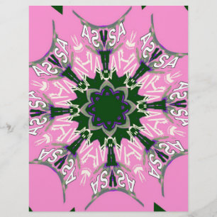 Black and Pink Cute Floral Fashion Motif Monogram 