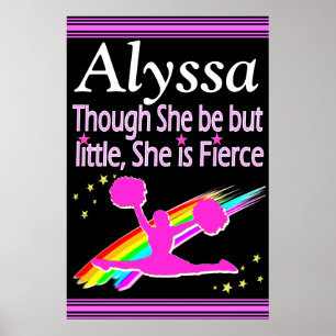 BLACK AND PINK FIERCE CHEER PERSONALIZED POSTER