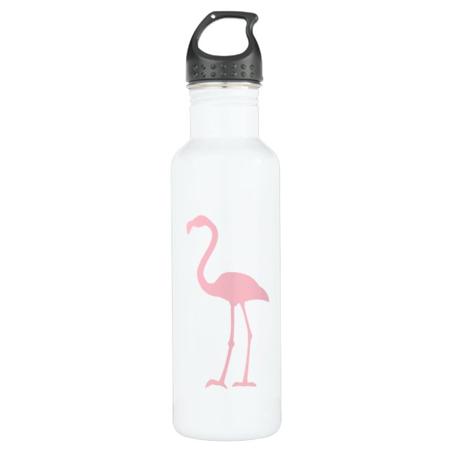 Black and Pink Flamingo 710 Ml Water Bottle (Front)