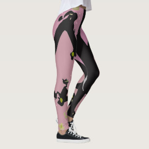 Black and Pink Flip Flop Design Leggings