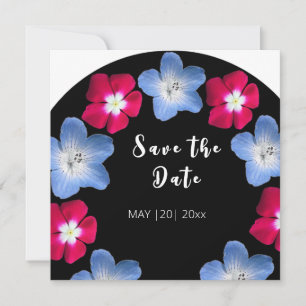 Black and pink Flower  Invitation